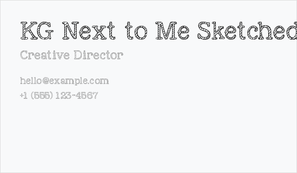 KG Next to Me Sketched Business Card