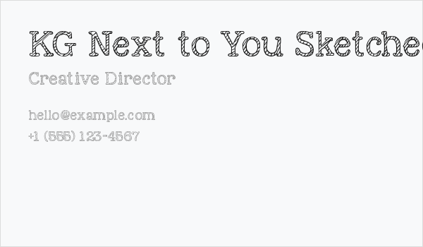 KG Next to You Sketched Business Card