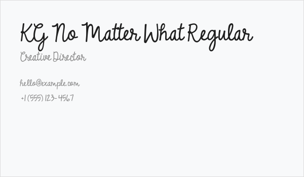 KG No Matter What Regular Business Card