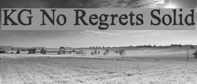 KG No Regrets Solid Font examples