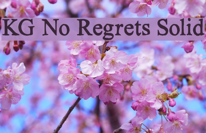 KG No Regrets Solid फ़ॉन्ट examples