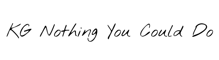 KG Nothing You Could Do  免费字体下载