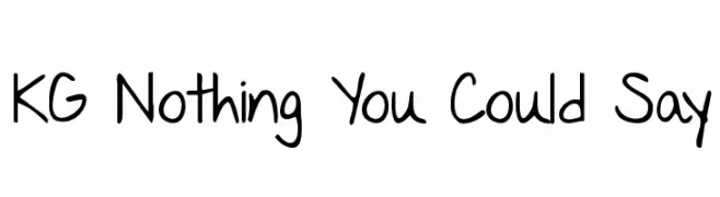 KG Nothing You Could Say  नि: शुल्क फ़ॉन्ट्स डाउनलोड