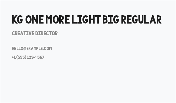 KG One More Light BIG Regular Business Card