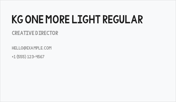 KG One More Light Regular Business Card