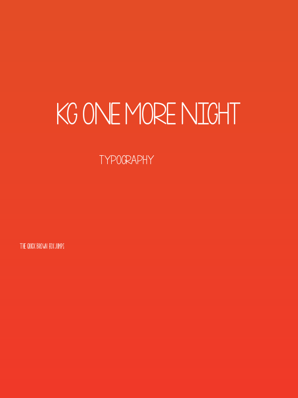 KG One More Night Poster