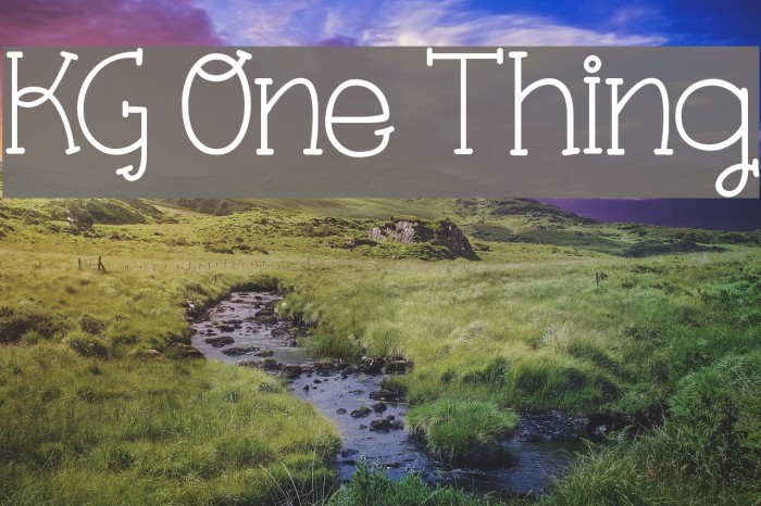 KG One Thing Font examples