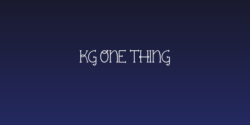 KG One Thing Social Header
