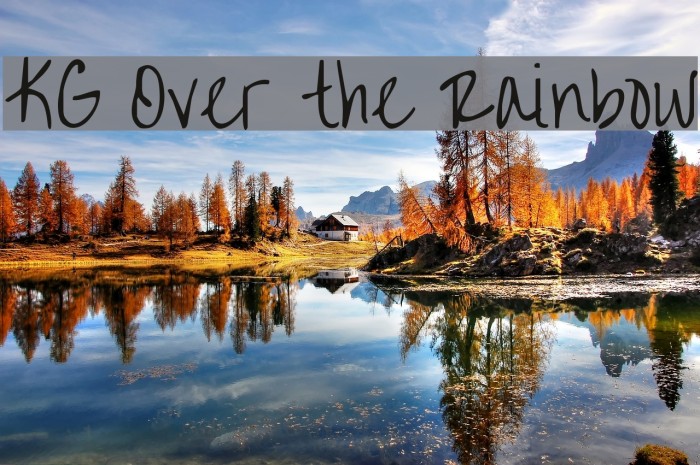 KG Over the Rainbow Font examples