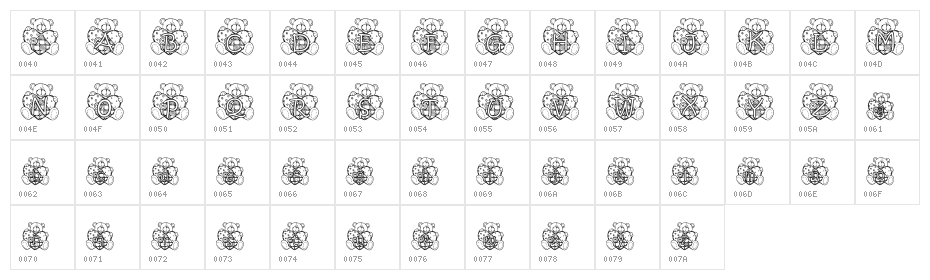 KG PATCHBEAR Character Map