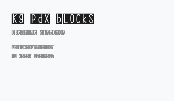 KG PDX Blocks Business Card