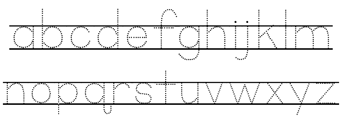 KG Primary Dots Lined Alt Font Litere mici