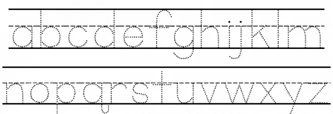 KG Primary Dots Lined Fuentes MINÚSCULAS