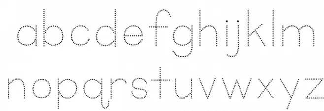 KG Primary Dots Font Litere mici