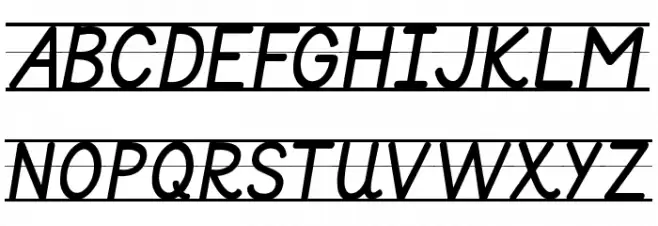KG Primary Italics Lined Caratteri MAIUSCOLE