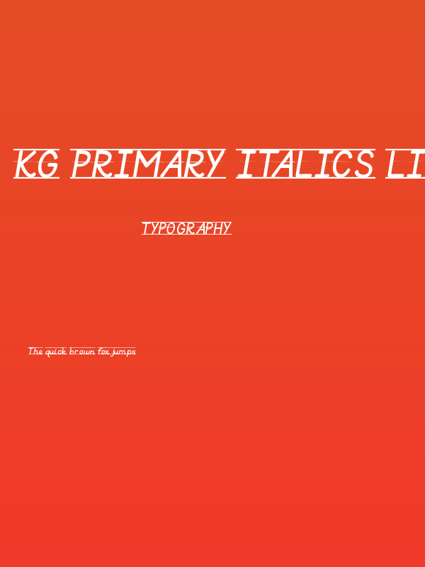 KG Primary Italics Lined Poster