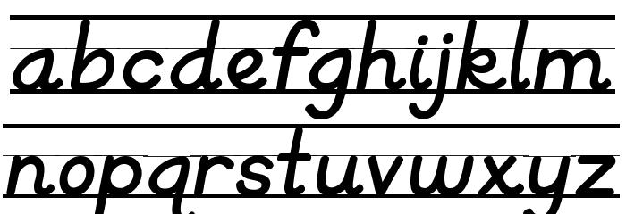 KG Primary Italics Lined Font LOWERCASE