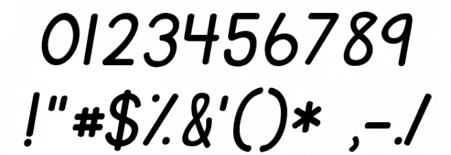 KG Primary Italics Font Alte caractere