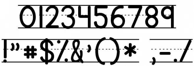 KG Primary Lined NOSPACE Font OTHER CHARS