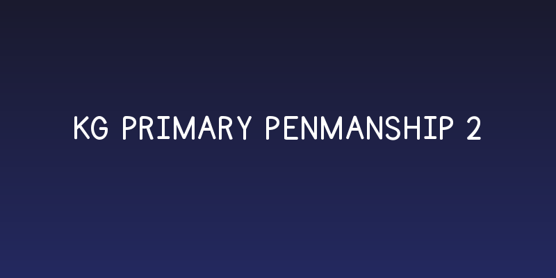 KG Primary Penmanship 2 Social Header