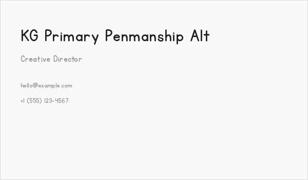 KG Primary Penmanship Alt Business Card