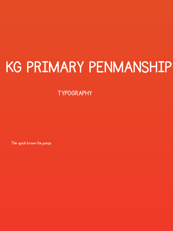 KG Primary Penmanship Poster