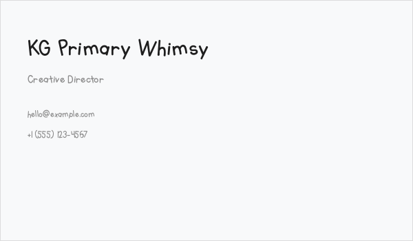KG Primary Whimsy Business Card