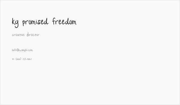 KG Promised Freedom Business Card