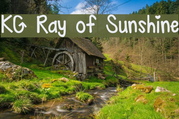 KG Ray of Sunshine Font examples