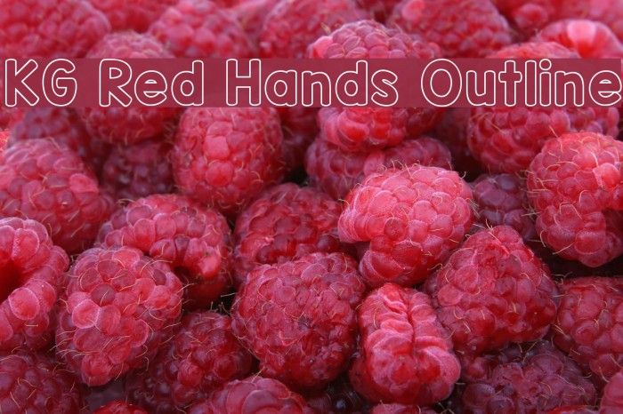 KG Red Hands Outline Font examples