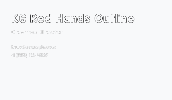 KG Red Hands Outline Business Card