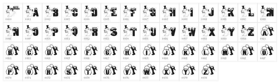 KG SNOWMAN2 Character Map