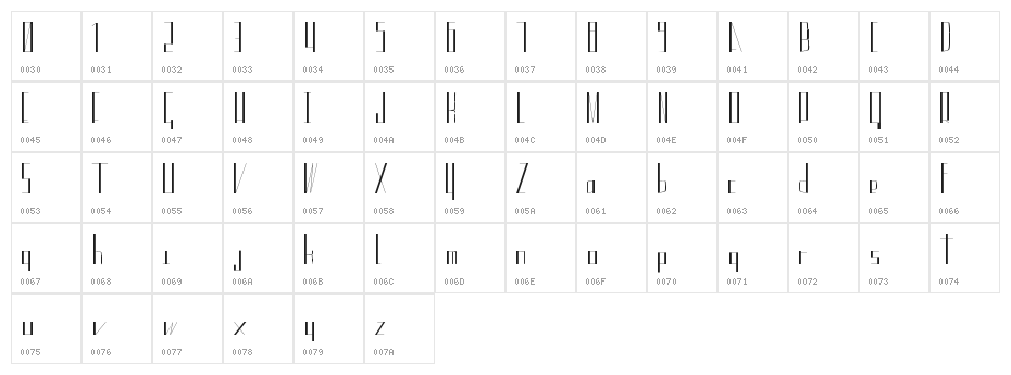 KG Sans Character Map