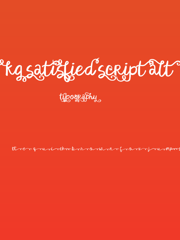 KG Satisfied Script Alt Poster