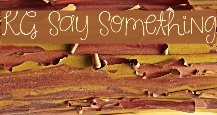 KG Say Something Font examples