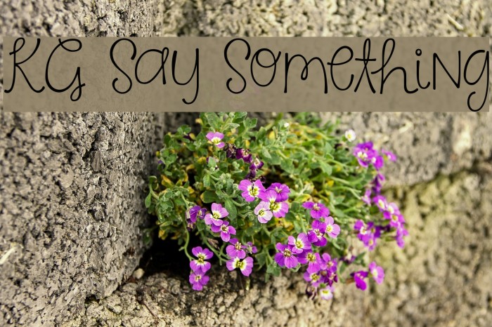 KG Say Something Font examples