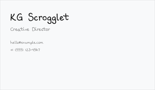 KG Scrogglet Business Card