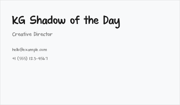 KG Shadow of the Day Business Card