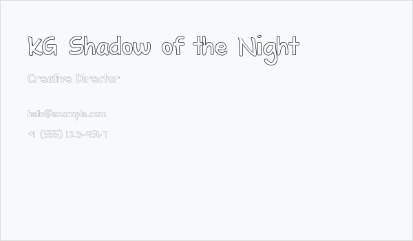 KG Shadow of the Night Business Card