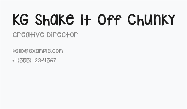 KG Shake it Off Chunky Business Card