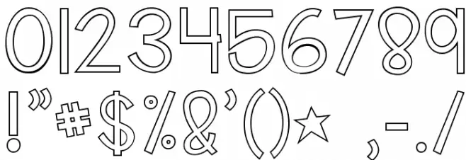 KG Shake it Off Outline Font OTHER CHARS