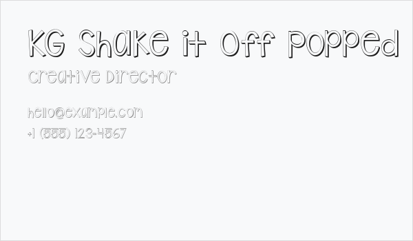KG Shake it Off Popped Business Card