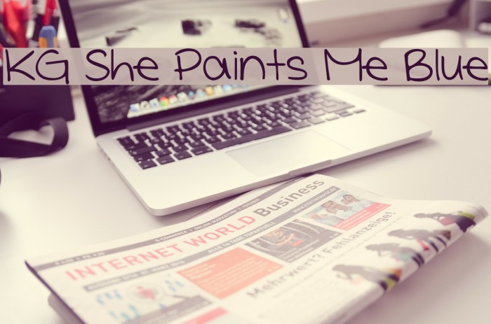 KG She Paints Me Blue Font examples