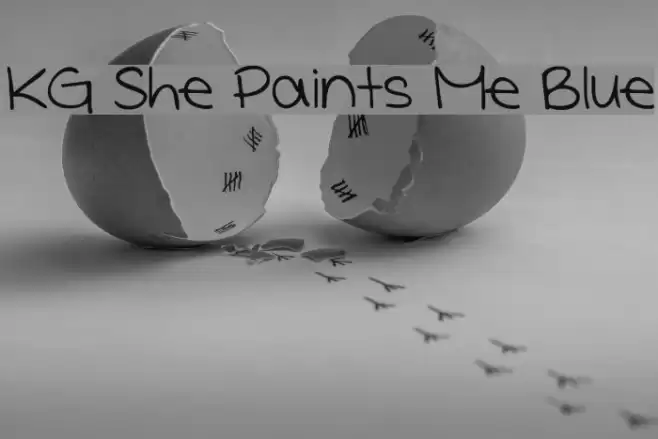 KG She Paints Me Blue Font examples