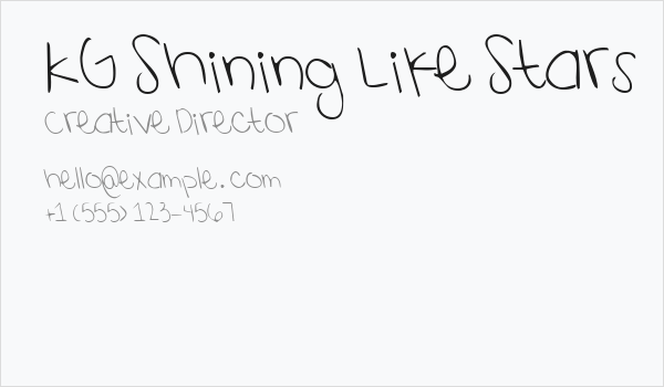 KG Shining Like Stars Business Card