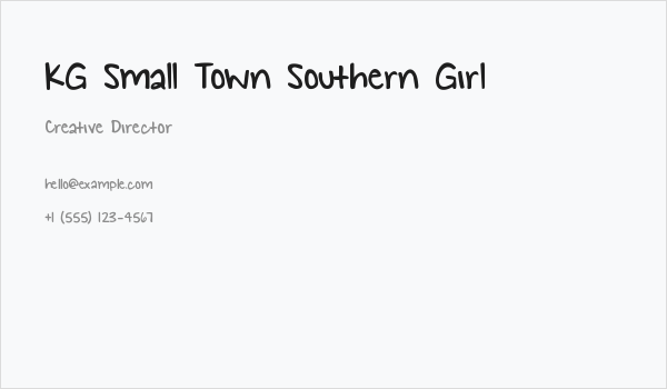 KG Small Town Southern Girl Business Card