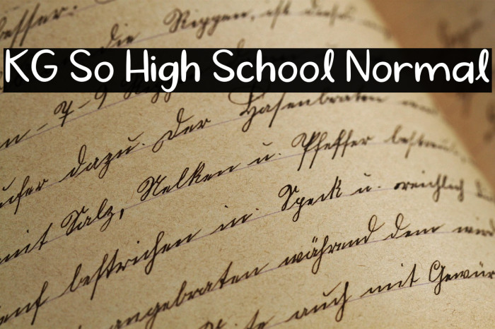 KG So High School Normal Example 3