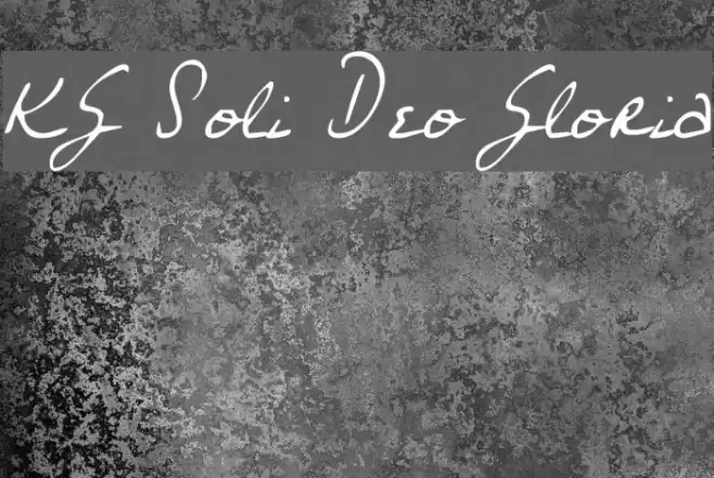 KG Soli Deo Gloria Font examples