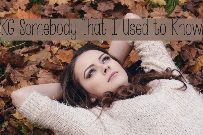 KG Somebody That I Used to Know Font examples