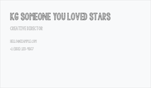 KG Someone You Loved Stars Business Card
